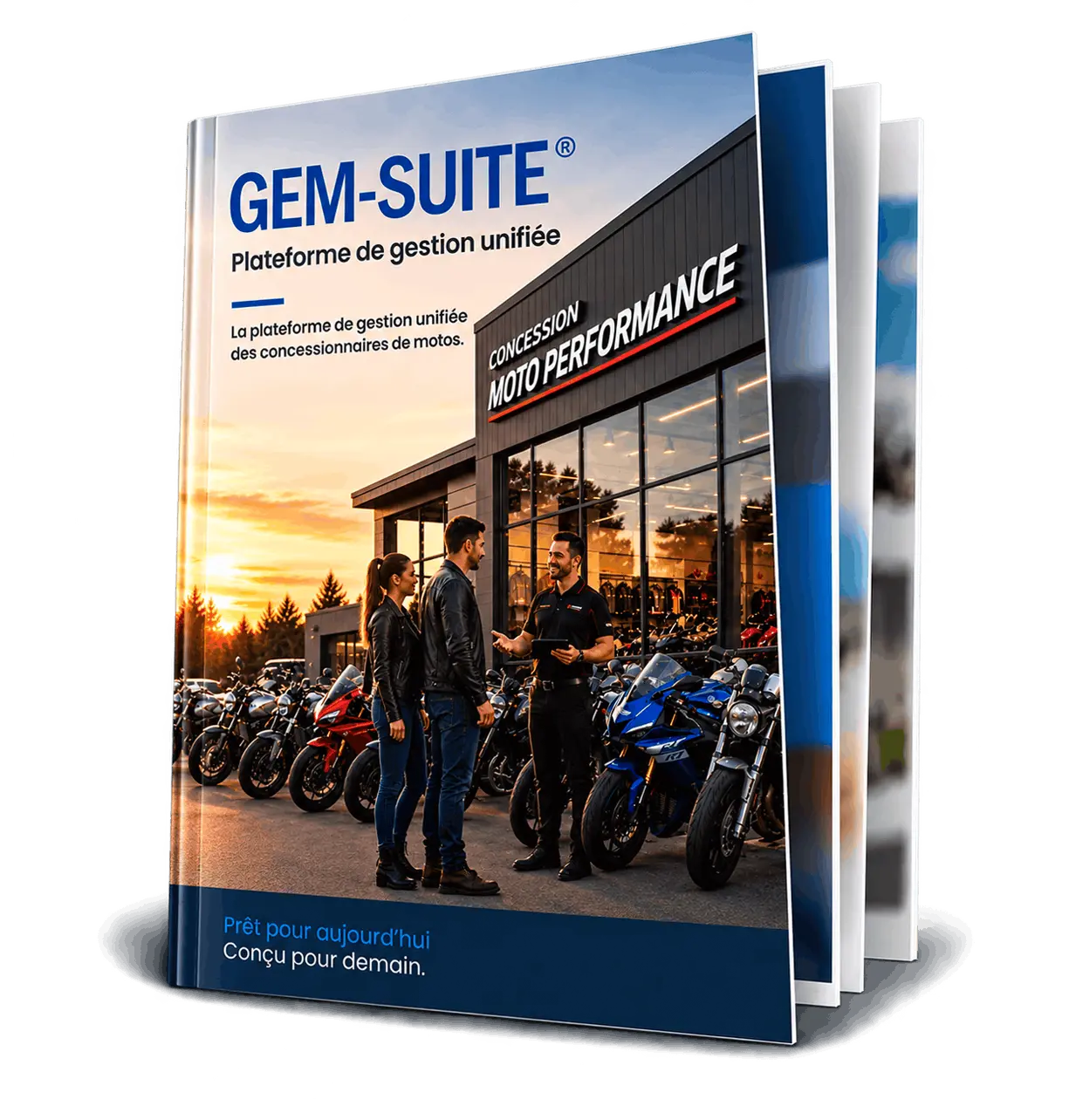 Aperçu de la brochure GEM-SUITE pour les concessionnaires de motos